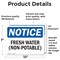 Signmission Fresh Water (Non-Potable), 10 in W x Rectangle, Vinyl Decal OS-2PACK-NS-D-710-L-12920 - alternate 2